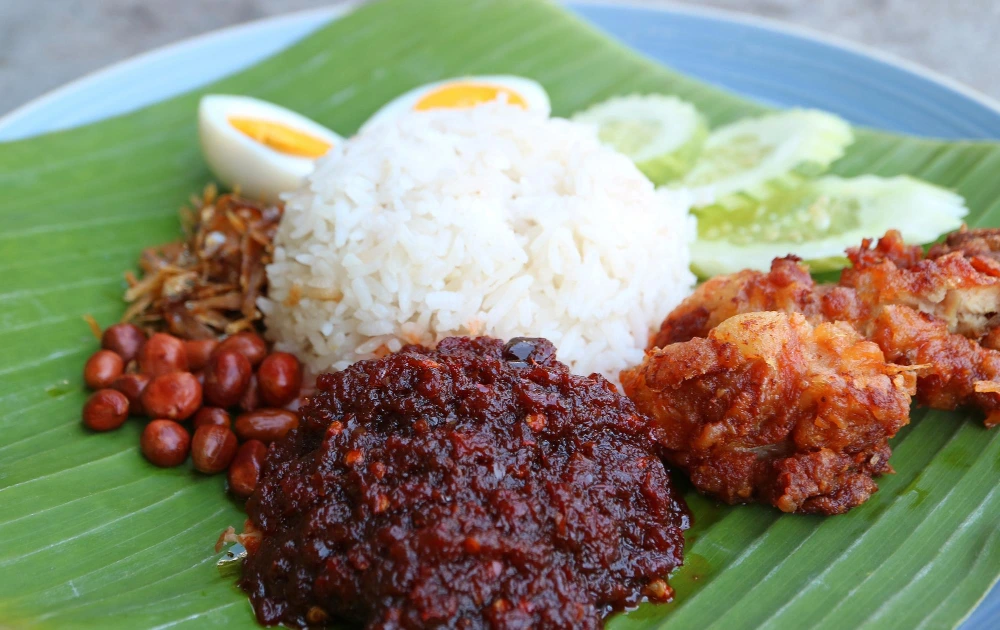 Nasi Lemak Sambal made with Malaysian belacan